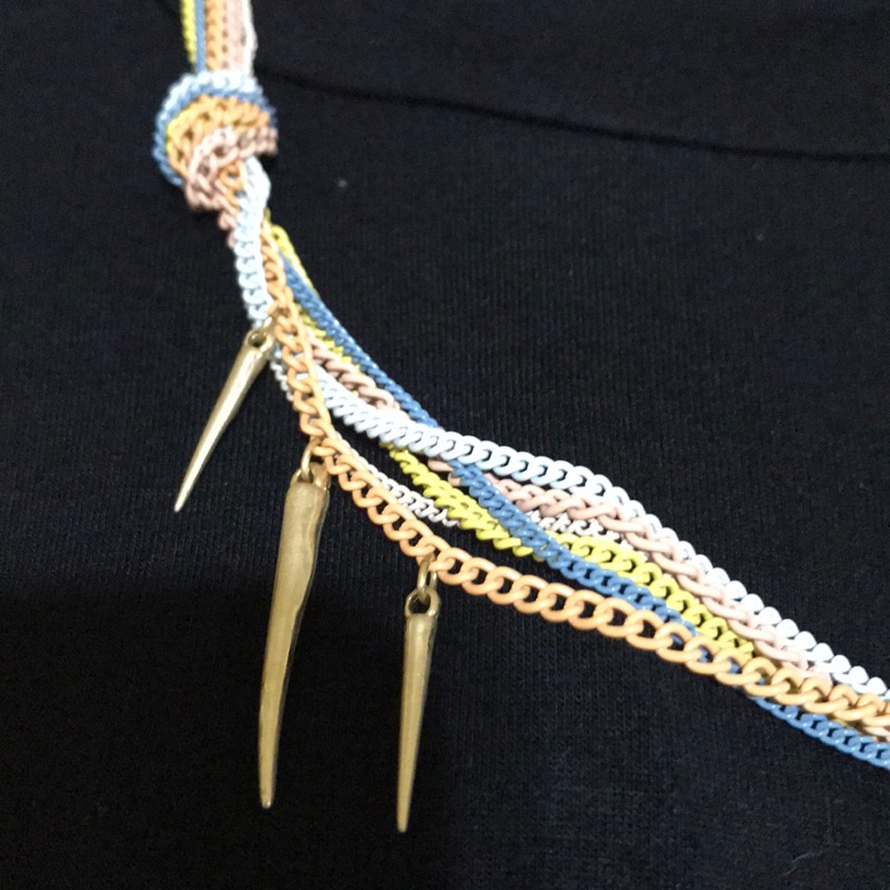 Colorful Multi-Chain Necklace - Picture 2 of 3